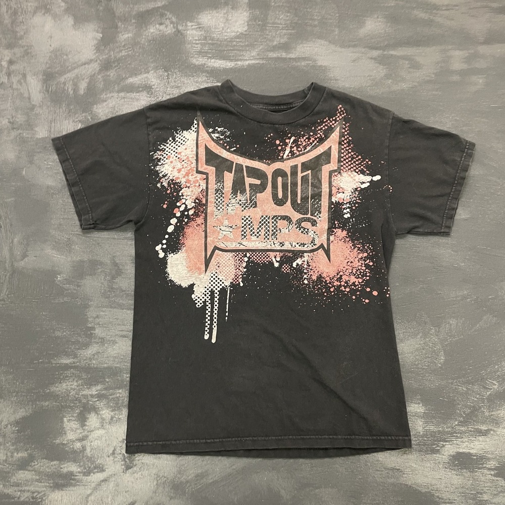 Tapout MPS Shirt mens Medium Black MMA fighting paint